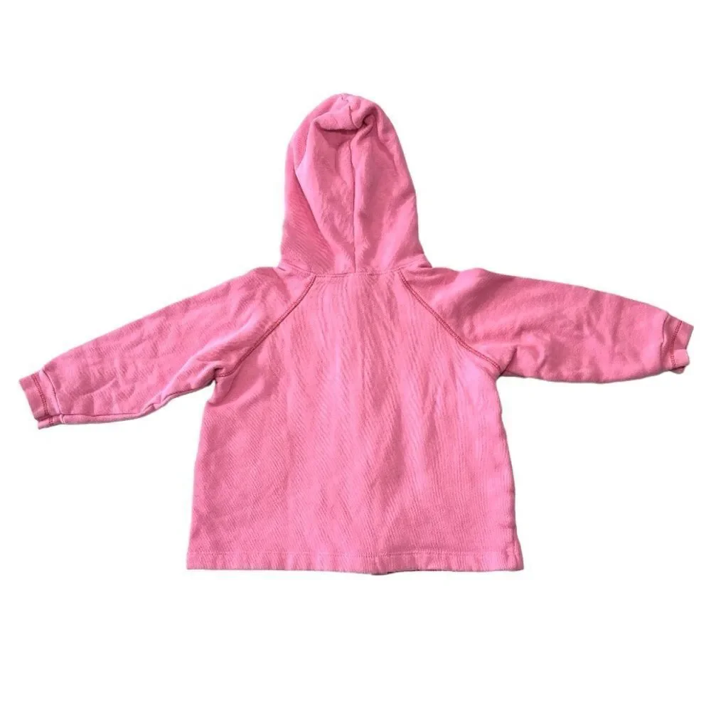 Old Navy Girls Pink Hoodie Sweatshirt Jacket Flowers Embroidery Size 18-24M
